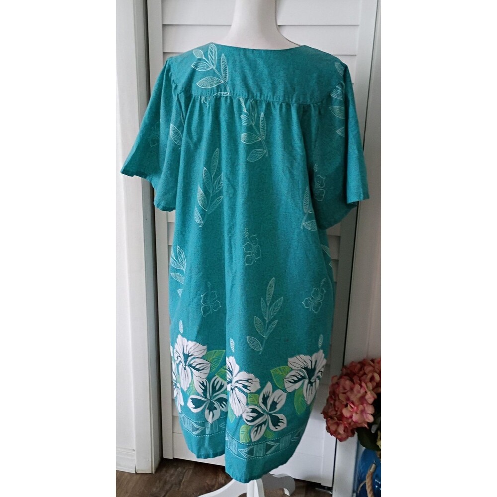 Anthony Richards Hawaiian Print Short Sleeve Muumuu Housedress Pockets XL - Picture 5 of 7